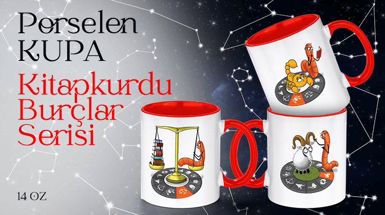 Porselen Kupa - Kitapkurdu Burçlar Serisi Görseli