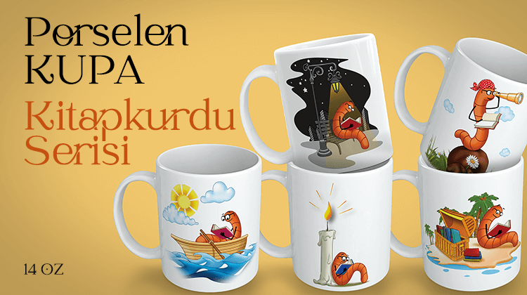 Porselen Kupa - Kitapkurdu Serisi Görseli